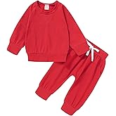 Happy Town Fall Outfits for Toddler Girl Boy Long Sleeve Top and Long Pants Set Toddler Sweatsuits