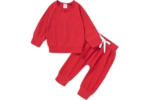 Happy Town Fall Outfits for Toddler Girl Boy Long Sleeve Top and Long Pants Set Toddler Sweatsuits