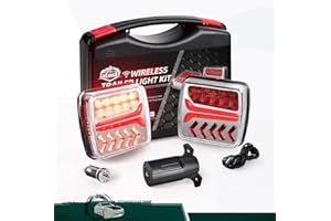 2025 Upgrade Wireless Trailer Lights, Magnetic LED Rechargeable and Portable Tow Lights Kit for Trucks, RVs, Campers, Boats, 
