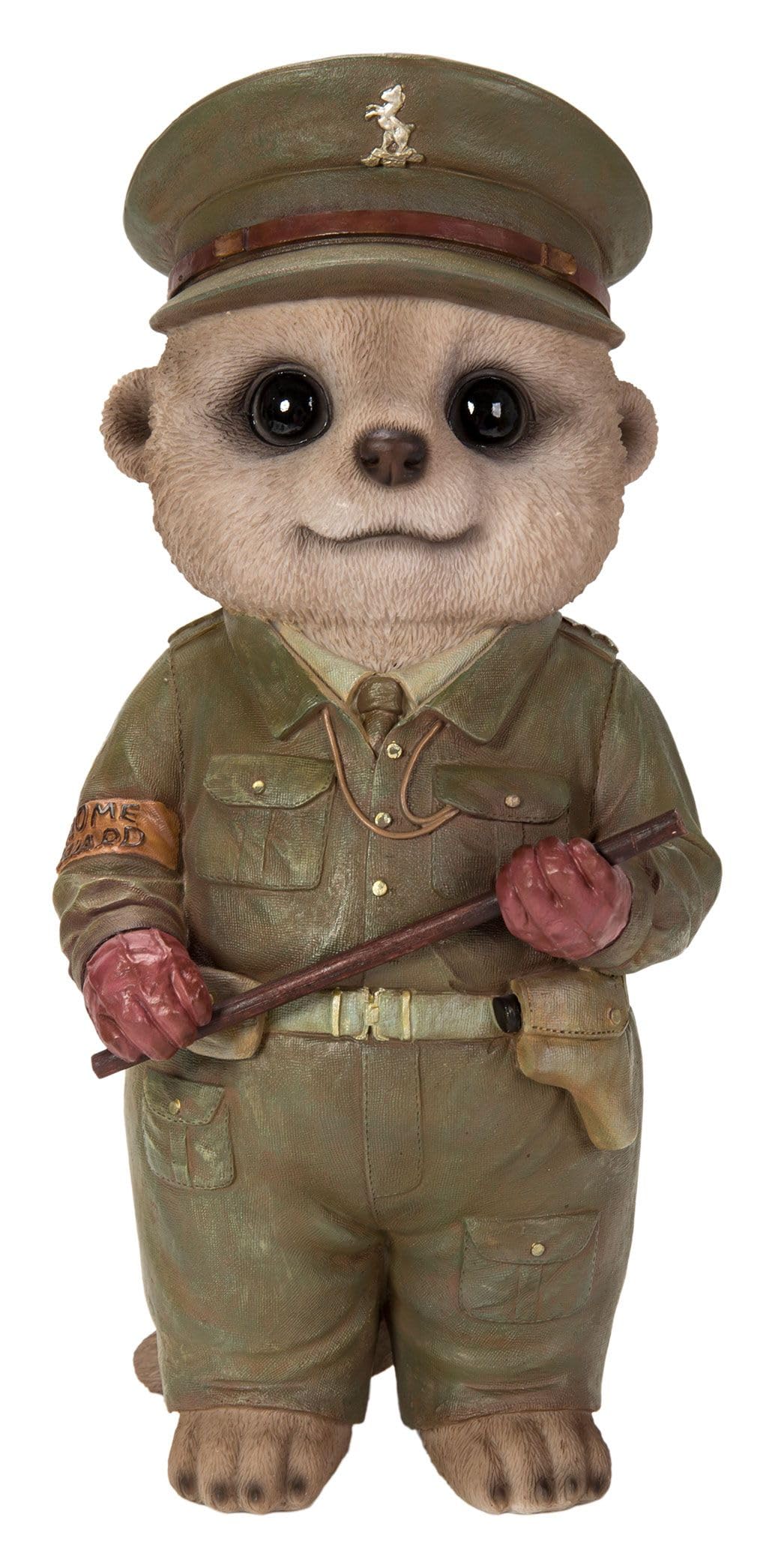 Vivid Arts - Resin Baby Meerkat Home Guard Captain Home or Garden Decoration, XMK-2376-D, 23cm, Multicoloured