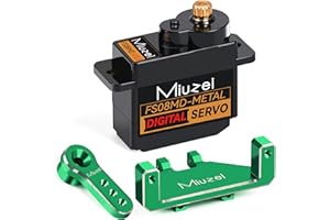 Miuzei 12g Micro Servo Motor Digital RC Servo Metal Gear with Mount Bracket and Arm for AX24 SCx24 Car Boat Model Upgrade Parts (Green)