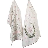 DII Christmas Kitchen Towel Set, Floral Tea Towels for Baking, Cleaning, Entertainment & Cooking, 18x28, Noel, 2 Piece
