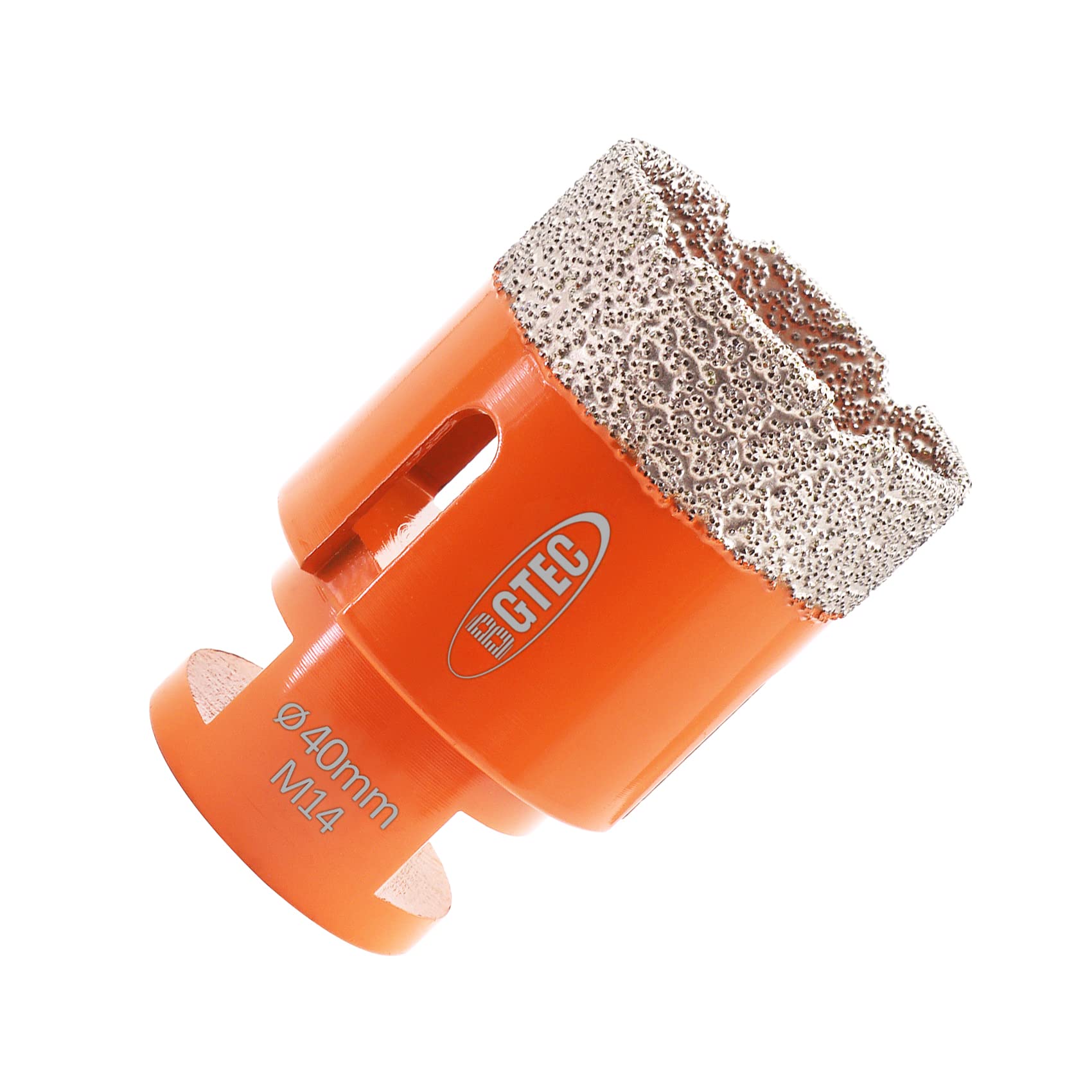 BGTEC Diamond Drill Bit Tile Hole Saw 40mm with M14 Thread for Porcelain Ceramic Tile Granite Marble Masonry Granite Stone Vacuum Brazed Bit 60mm Length