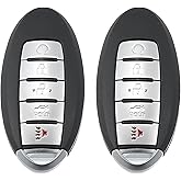 X AUTOHAUX 2pcs 433MHz KR5S180144014 Replacement Smart Proximity Insert Keyless Entry Remote Key Fob for Nissan Altima Maxima 2016 2017 2018 5 Buttons 4A Chip IC: 7812D-S180204