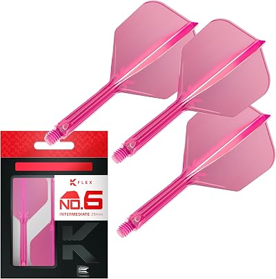 Target Darts K Flex Integrated Flights & Shafts No6 Pink 26mm Pack of 3