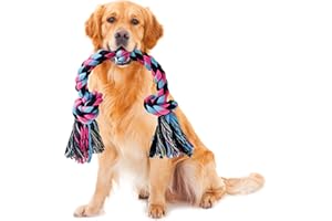 SHARLOVY Dog Rope Toy for Large Dogs, Heavy Duty Dog Chew Toys for Aggressive Chewers, Indestructible Dog Toys for Large Dogs, Durable Cotton Tug of War Dog Rope Toys for Medium to Large Breed Teeth Cleaning