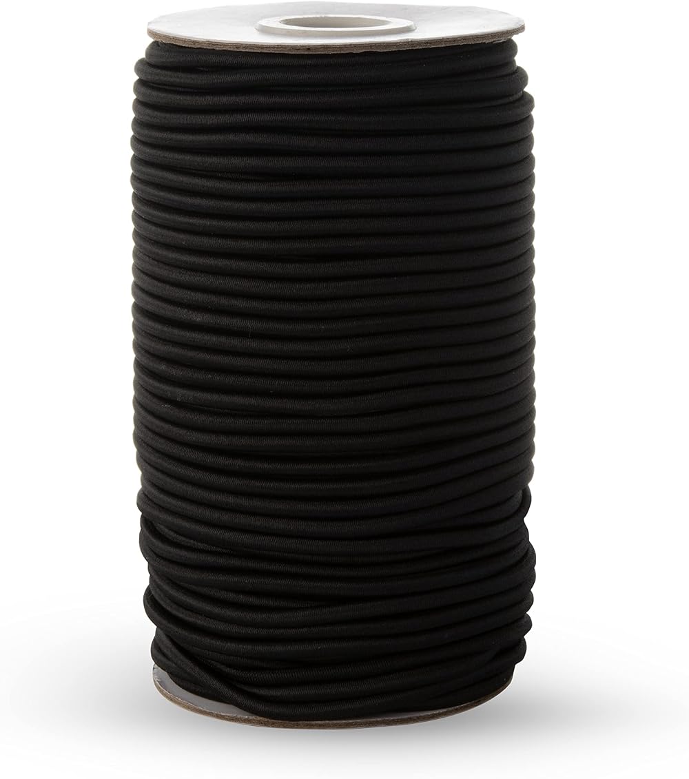 Realm Elastic Cord Black White 1-3mm Craft Jewellery Stringing 5m