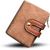 YOTOO TOPKULL Womens Wallets Bifold Leather Small Wallets for Women Mini Rfid Thin Billfolds Ladies Wallets Slim Compact with Zipper Coin Pocket (brown)