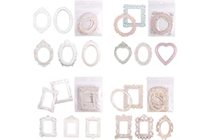 40pcs Vintage Frame Scrapbook Decoration Paper, 4 Themes Retro Hollow Embossed Relievo Craft Paper Sticker for Junk Journal S