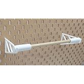 'Just Hanging Pegboards' Paper Towel Holder for Pegboard Accessory. Compatible with SKADIS Pegboards, Craft Organization (Matte White)
