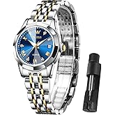 OLEVS Watch Women Sliver Dress Luxury Original Watch for Women Small Wrist Ladies Classic Round Face Hand Watch with Lights Stainless Steel Band Waterproof Quartz Analog Elegant Women Bracelet Watch