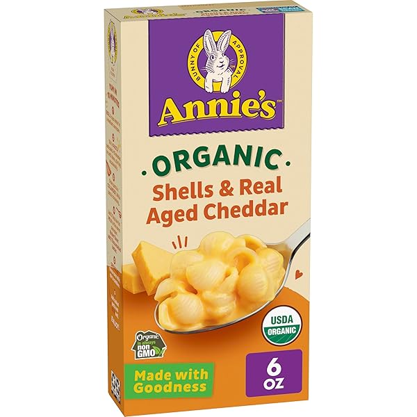 ANNIE’S ORGANIC SHELLS AND REAL AGED CHEDDAR, MADE...