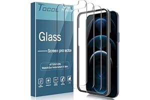 TOCOL 3 Pack compatible for iPhone 12 Pro Max Tempered Glass Screen Protector 6.7 inch - Military Grade Shatterproof Premium 