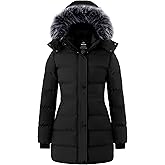 wantdo Women's Winter Coats Quilted Long Puffer Jacket Waterproof Hooded Coat