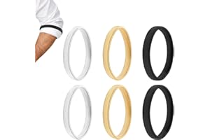 6pcs Sleeve Garters for Women Men, Adjustable and Anti-Slip Shirt Sleeve Holders Elastic Metal Arm Bands Set Gold Black Silve