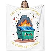 CosxHabitat Funny Dumpster Fire Throw Blanket,This Little Light of Mine Dumpster Fire Humorous Blanket for Couch Bed Dorm Bedroom Office,Funny Bedroom Office Decor,50x60 Inches