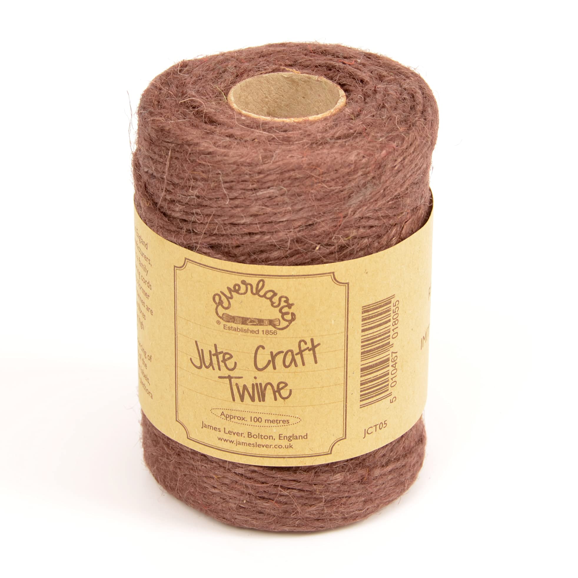 EVERLASTO NATURAL COLOURED JUTE CRAFT TWINE 100M SPOOLS (CHOCOLATE BROWN) — image 1