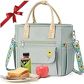 GLORIEROO Deluxe Insulated Lunch Box Bag Women - Leakproof Waterproof Cooler with Multi Pockets Removable Strap for Work Picnic - Teacher Mothers Day Christmas Birthday Gifts