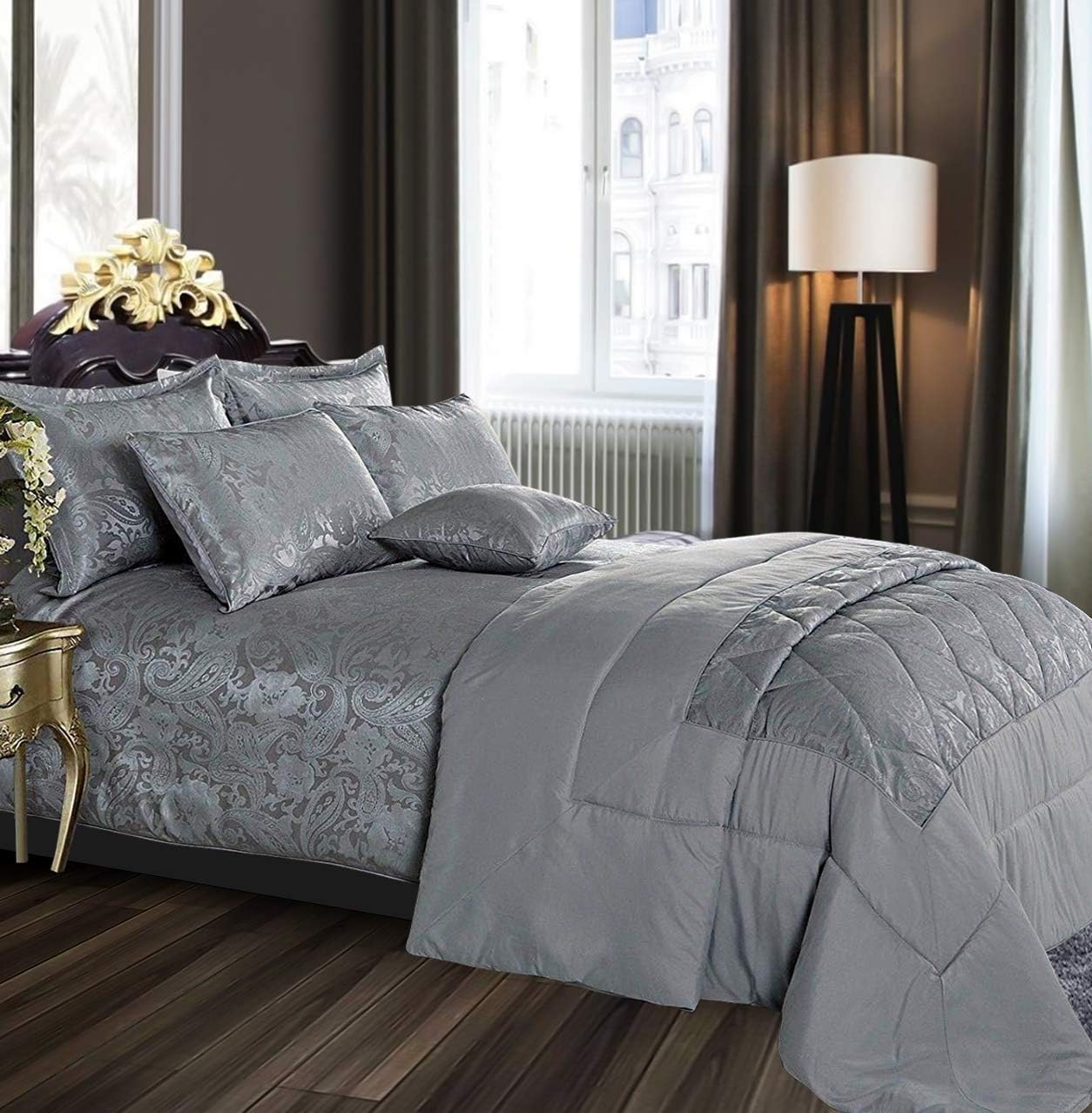 Quilted Bedspreads Throw King Size Bed Set Super Soft Warm Ultra Sonic Comforter Bedset 3