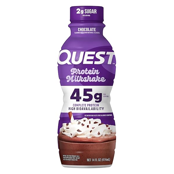 QUEST NUTRITION PROTEIN MILKSHAKE, CHOCOLATE, 45G PROTEIN, 2G...