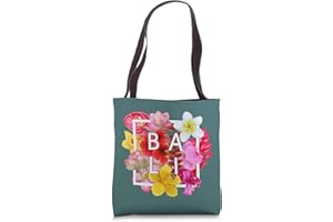 FAMILY HERITAGE GIFTS Flowers of Bali Word Art - Bali Indonesia Souvenir Tote Bag