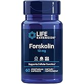 Life Extension Forskolin, Coleus forskohlii, Cellular Energy Health Support Supplement, 10 mg, standardized Extract, Non-GMO, Gluten-Free, Vegetarian, 60 Capsules, 1-2 Month Supply