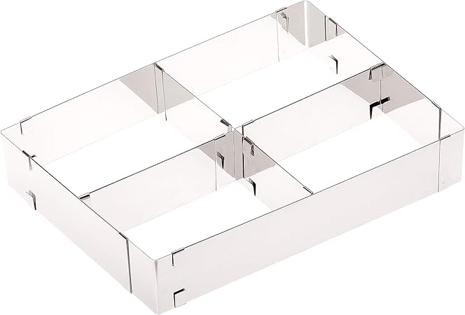 Cadre Patisserie Rectangulaire Vario Avec Deux Separateur Made In Germany Cadre Patisserie Extensible Cadre Patissier Inox Cadre Rectangle Cadre Gateau Patisserie Accessoires Acier Inoxydable Amazon Fr Cuisine Maison