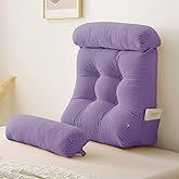 Sasttie Wedge Pillow Set, 3PCS Reading Pillow for Sitting, Bed Wedge Pillow Headborad for Sleeping, After Surgery, Acid Reflux, Leg and Back Support, with Neck Cushion, 23"x11.5"x23", Lavender