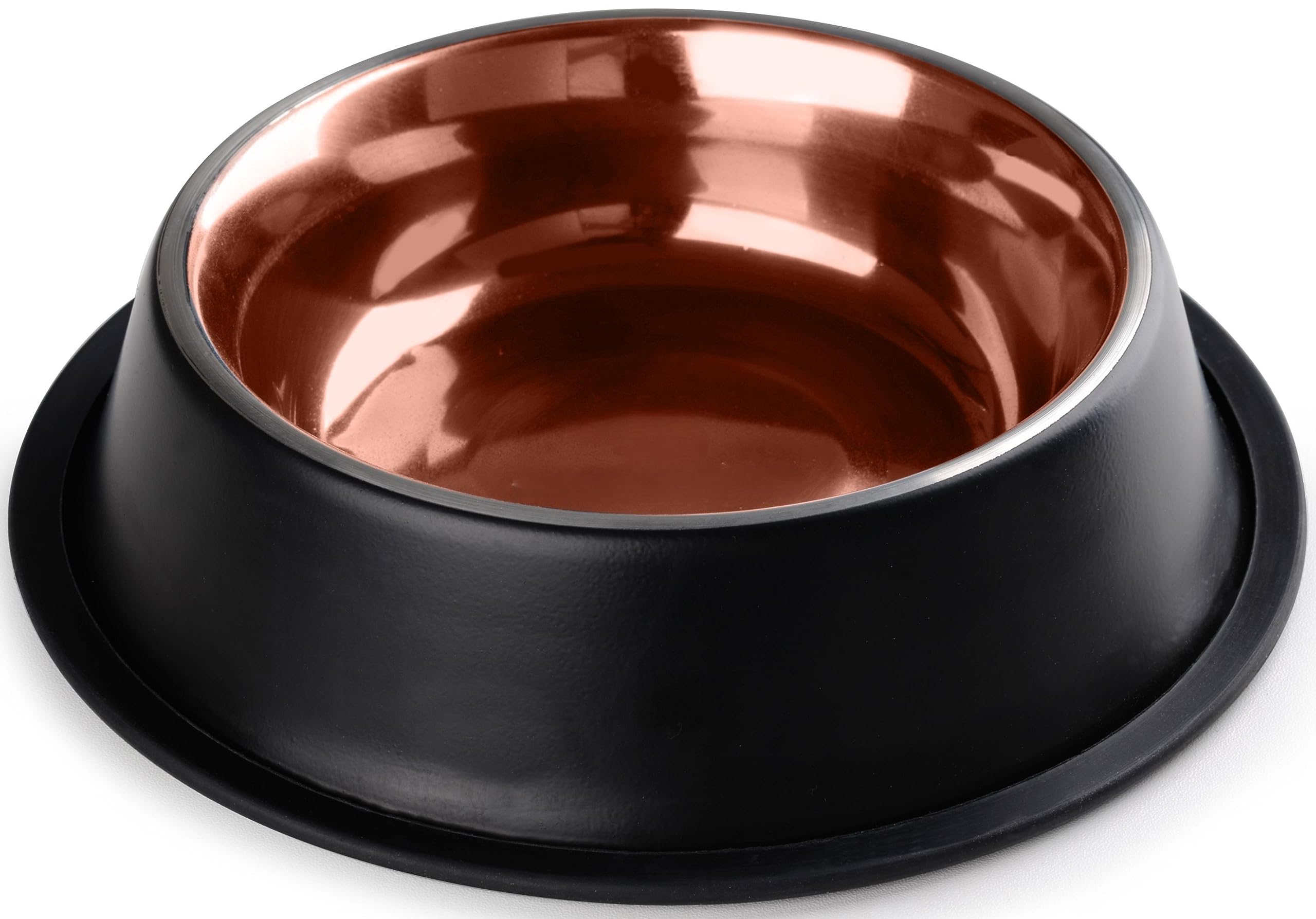 StilGut Feeding Bowl for Dogs and Cats, Set of 2 Aluminium 0.7 L, Dog Bowl, Cat Bowl, Water Bowl, Set of 2, Black/Copper