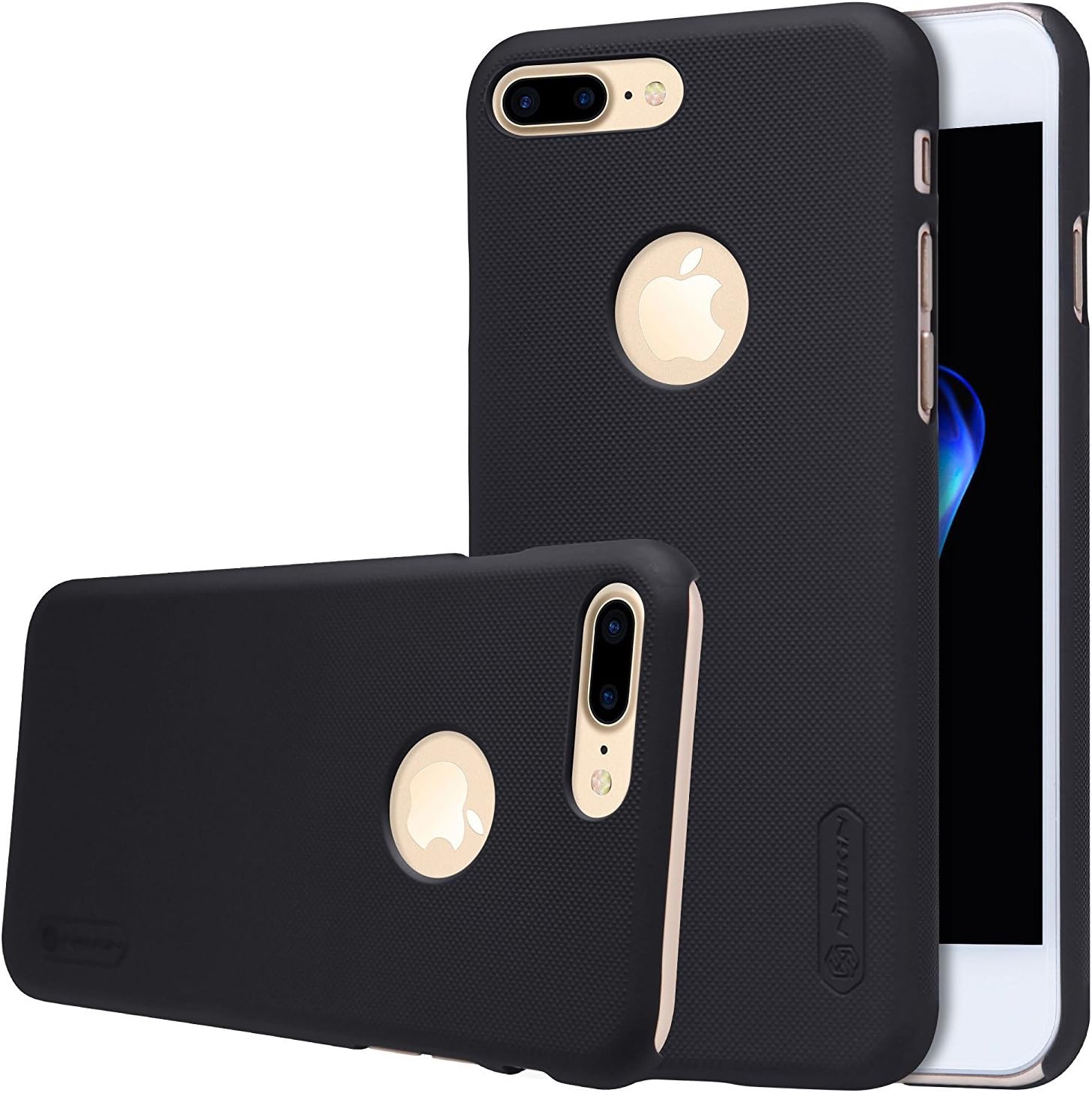 for iPhone 7 Plus iPhone 8 Plus Case, Nillkin Frosted Shield Hard Case Back Cover [with Screen Protector] for iPhone 7 Plus (Frosted Black)