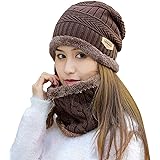 HINDAWI Women Winter Warm Knit Hat Wool Snow Ski Caps with Visor
