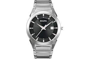 Bulova Men's 3-Hand Calendar Date Quartz Watch, Patterned Dial, 38mm, Style: 96B149