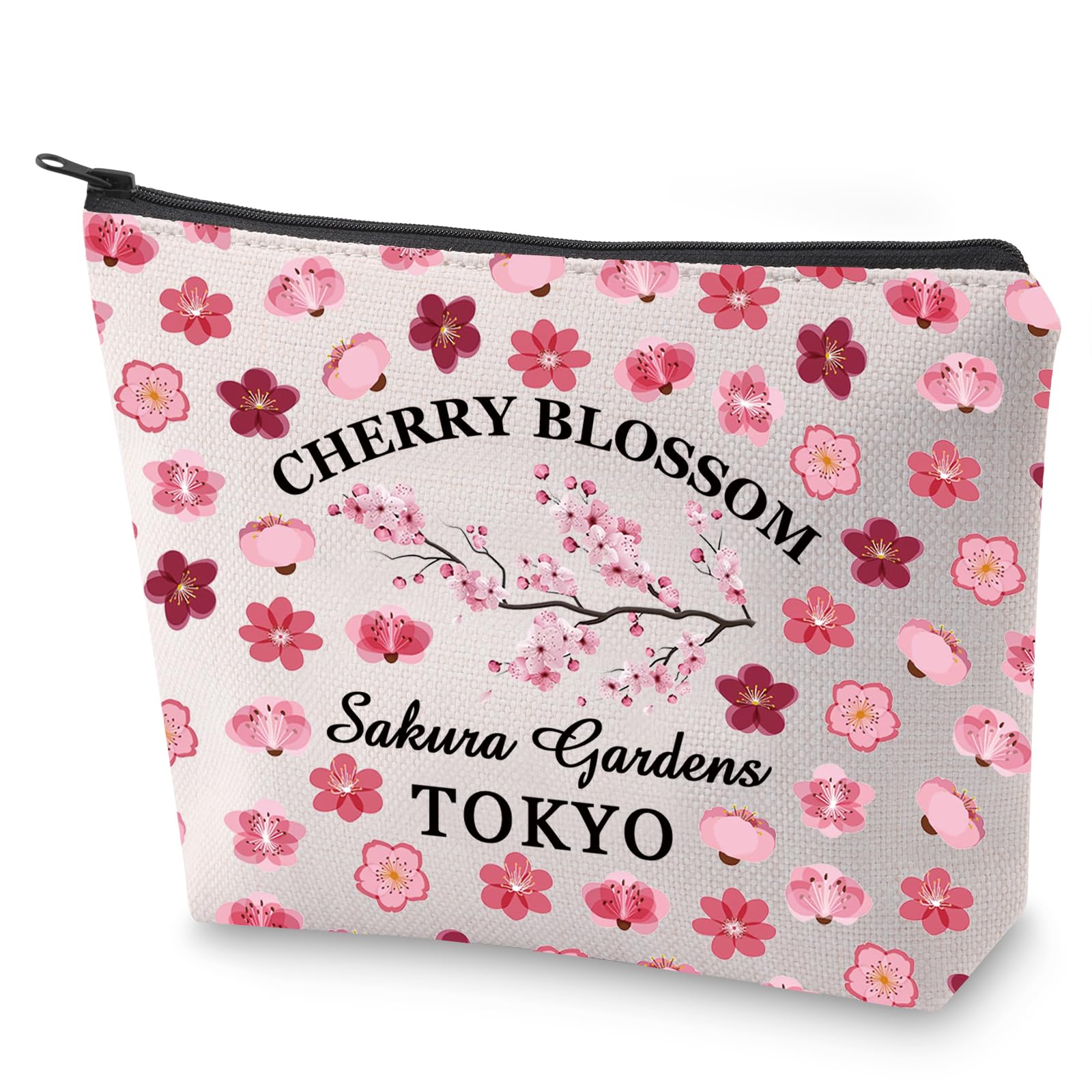 Japan Travel Cosmetic Bag Japanese Sakura Gift Cherry Blossom Gardens Tokyo Gift for Japan Lover (Cherry Blossom)