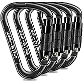 Auto Locking Carabiner Heavy Duty Carabiner 25kN UIAA Certified Climbing Carabiner Climbing Equipment Safety Carabiners for Rappelling, Hammocks, Rescue, Dog Leash, Swing
