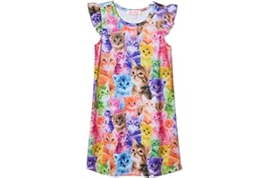 QPANCY Girls Nightgowns Princess Nightdress Cotton Sleepwear Pajamas Dress for Kids
