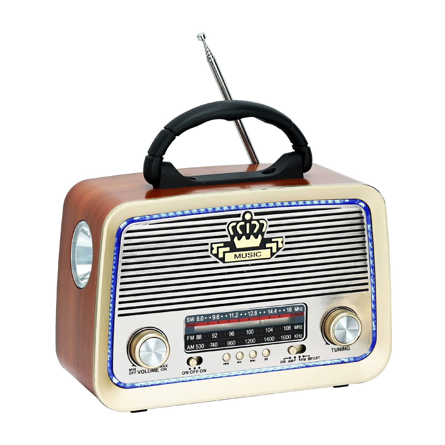 TOWEAR Cassette Player, Portable Cassette Tape Player, Support FM/AM/SW Frequency Band Tape Recorder, Compatible with Cassette/Bluetooth/Card Insertion/Recording, Available Batteries/Electricity (LBN)