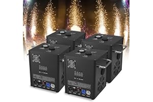 PAIDUN 500W Cold Spark Machine 4PCS Sparkler Fountain 3–13 ft Height Adjustable, with Remote & DMX512 2CH Control, Safe & Reusablefor Wedding Party Event Church DJ Show Performance（Not Include Material）