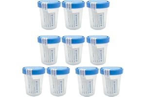MEDICAL SALES SUPPLY Sterile Specimen Cups with Lids: 4oz Transparent Urine Collection Cup with Leak-Resistant Screw-On Lids - 3-inch Sample Jars - Designed for Secure Collection of Pee, Stool, and Semen Samples - 10 Pack