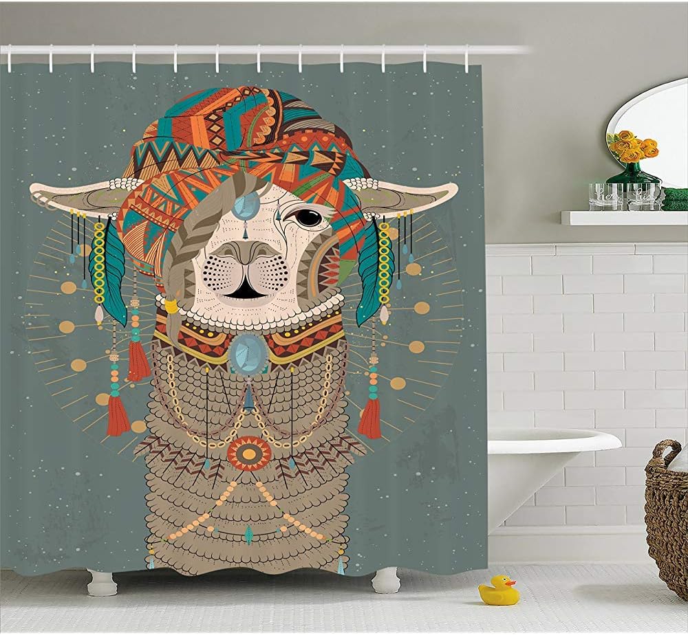 African Print Shower Curtain, Tribal Shower Curtain, Shower Curtain for