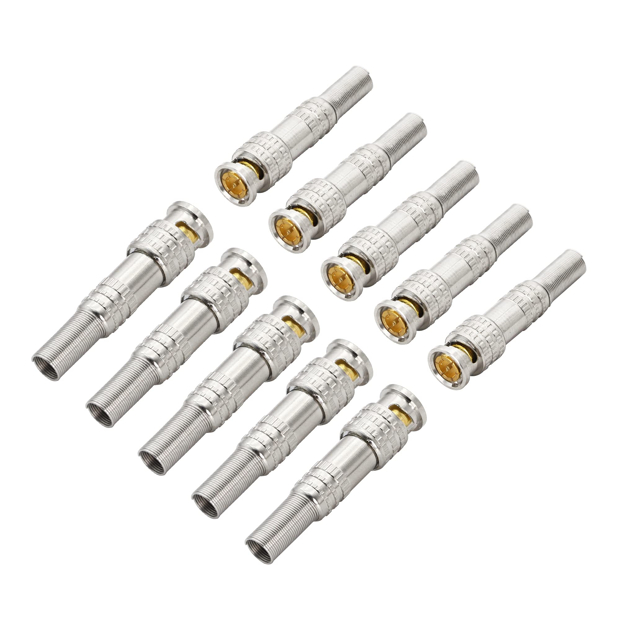 YACSEJAO BNC Male Coaxial Connectors,10-Pack Surveillance Camera RG59 RG6 Video Transmission Coax Cables Q9 Plug to RG59 Coaxial Cable for CCTV Camera