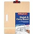 Falling in Art 13x17 Drawing Boards, Portable Sketch Board with Adjustable Upgraded Clip and Side Handle, Art Clipboard for Studio and Classroom Drawing