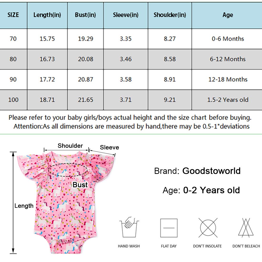 Goodstoworld Baby Ruffled Rompers Girl Sleeve Newborn Infant Cute Horse Jumpsuit