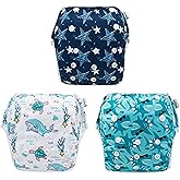 Babygoal Baby & Toddler Boy and Girl Swim Diapers, Reusable Adjustable Washable One Size Fits 6M-3T Gifts and Swimming Lessons 3 Pack 3ZSD07