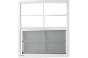 OUTDOOR HARDWARE SUPPLY Shed Window 24x27 White Flush - Vertical Slider with Bug Screen