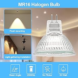 WeshLMPO MR16 Halogen Light Bulb 2 pin 50W
