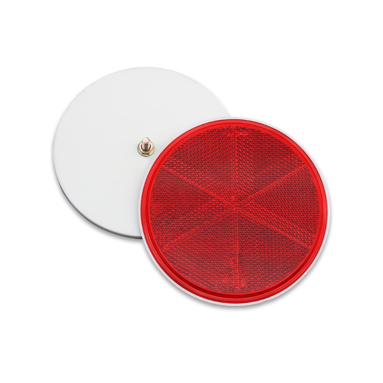 MFC PRO A pair of trailer and truck reflectors round 108MM (Red, Screw Mount)