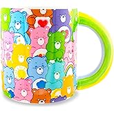 Silver Buffalo Care Bears Allover Print Ceramic Mug With Rainbow Handle | Holds 20 Ounces