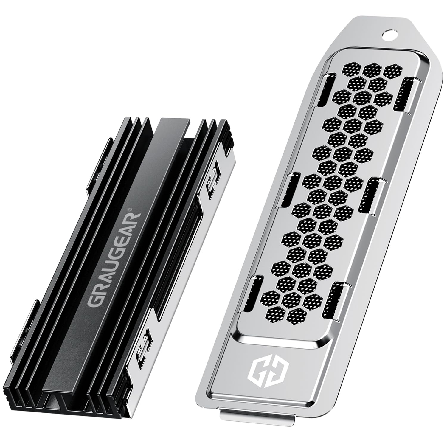 GRAUGEAR Heat sink for SSD M.2 NVMe 2280 - compatible with PlayStation 5, PS5 Slim, complete cooling kit with dust cover.