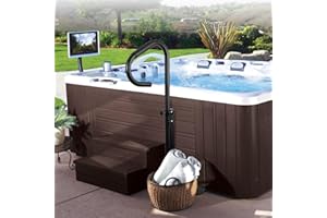 MERXENG Hot Tub Handrail, 360 Rotatable Spa Side Handrail with 56" Adjustable Height, 600LBS Spa Step Side Hand Rail with Slide-Under Mount Base for Indoor & Outdoor