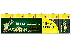 GO GREEN POWER INC. GoGreen Power (24013) Eco Friendly Alkaline C Batteries - No Lead, Cadmium or Mercury - Pack of 12
